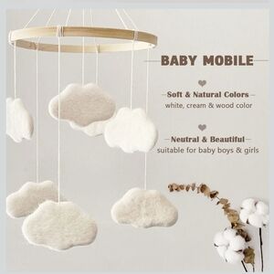 Soft Cloud Baby Mobile in White and Cream